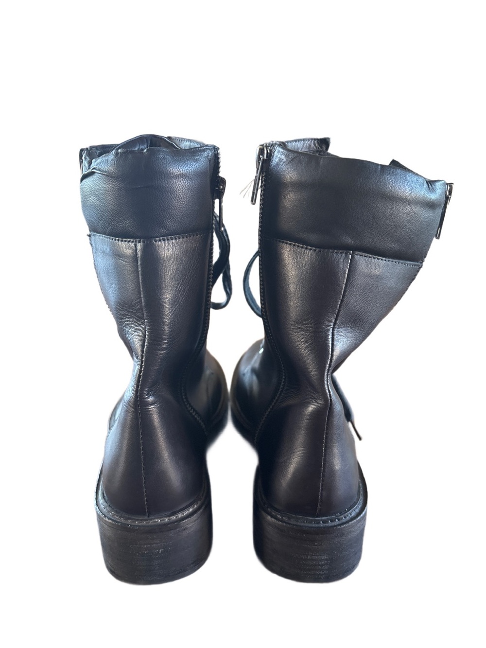 Vintage Foundry Black Lace-Up Leather Ankle Boots with Side Zip Size 9 - Picture 5 of 7